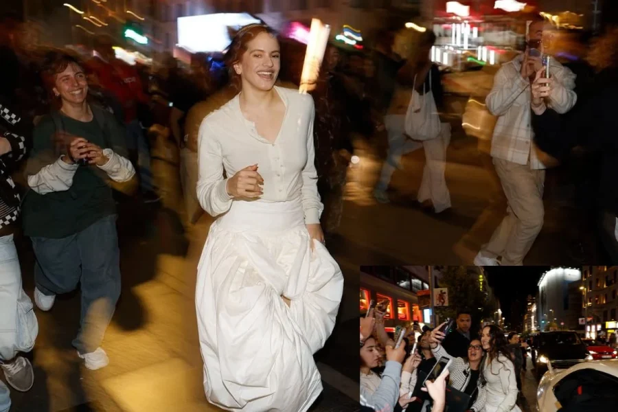 Rosalía colapsa Madrid corriendo por la Gran Vía para presentar su nuevo disco ‘Lux’